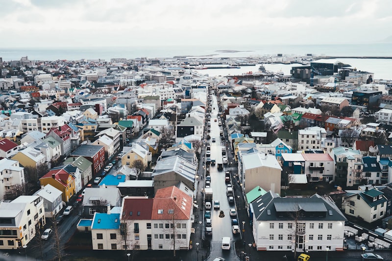 Reykjavik cityscape, Iceland landscape, government meeting, diplomatic handshake, Tokyo ministry building