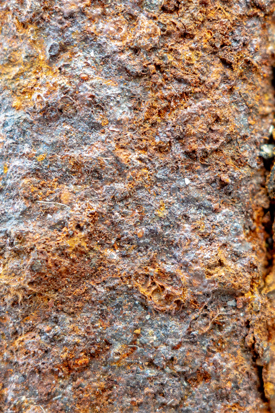 Copper-bearing rock surface