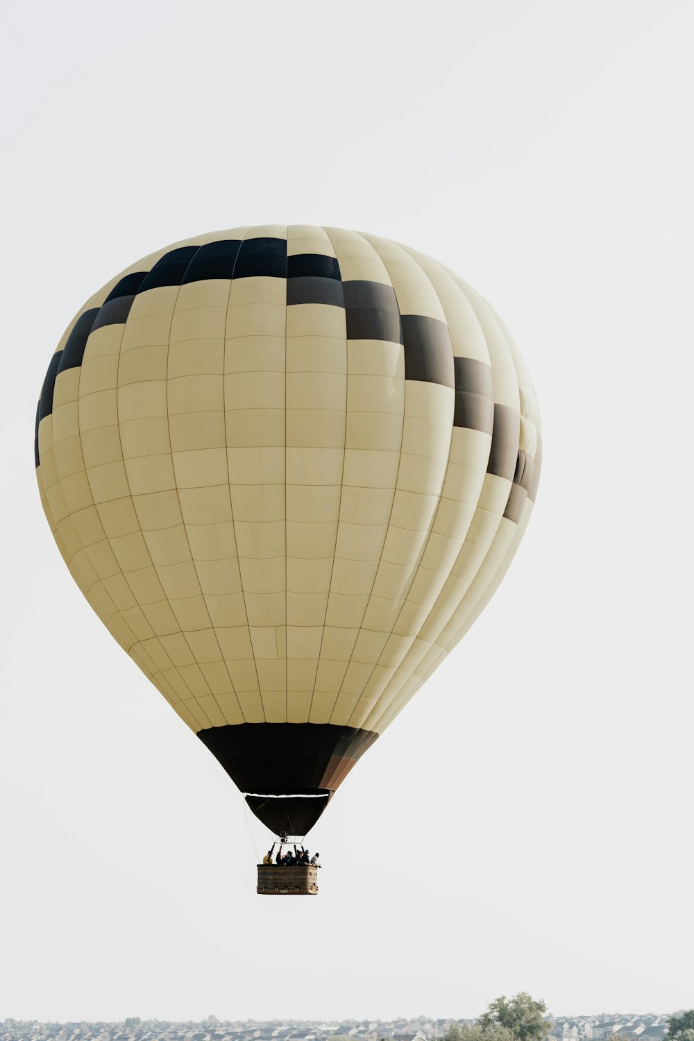 yellow and black hot air balloon