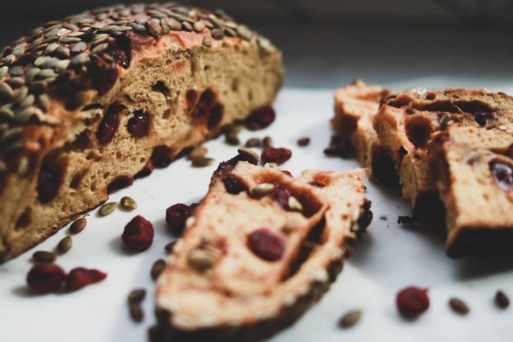 brown bread on white ceramic plate