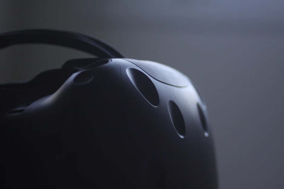 Close-up of a sleek, custom 3D printed decorative object in matte black finish