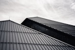 black and white glass building