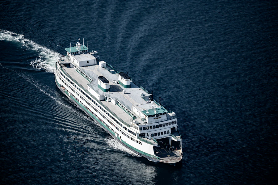 Washington State ferry crossing Puget Sound near Edmonds