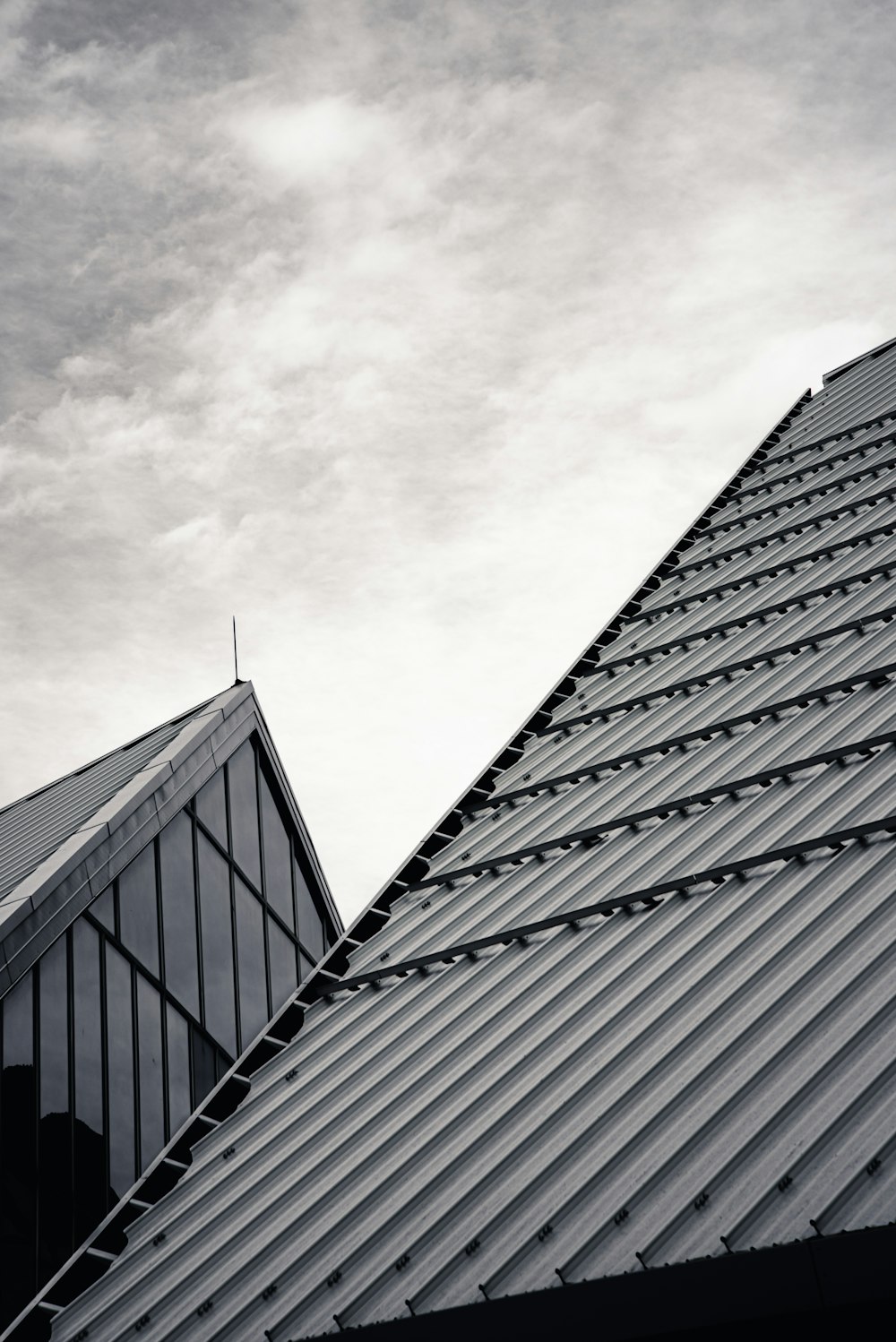 low angle photography of gray building