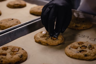 brown cookies on white paper cookie teams background