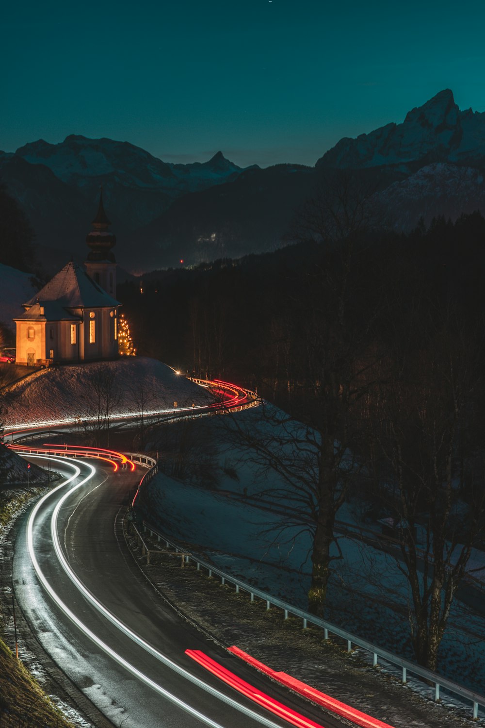 time lapse photography of cars on road during night time