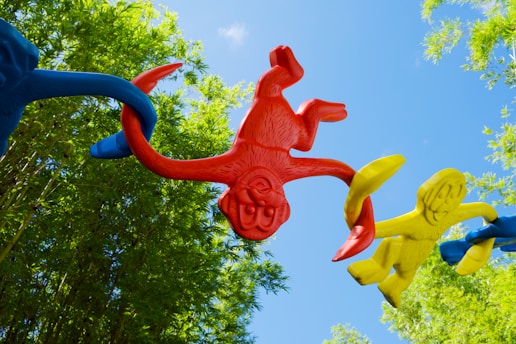 red and yellow dragon statue