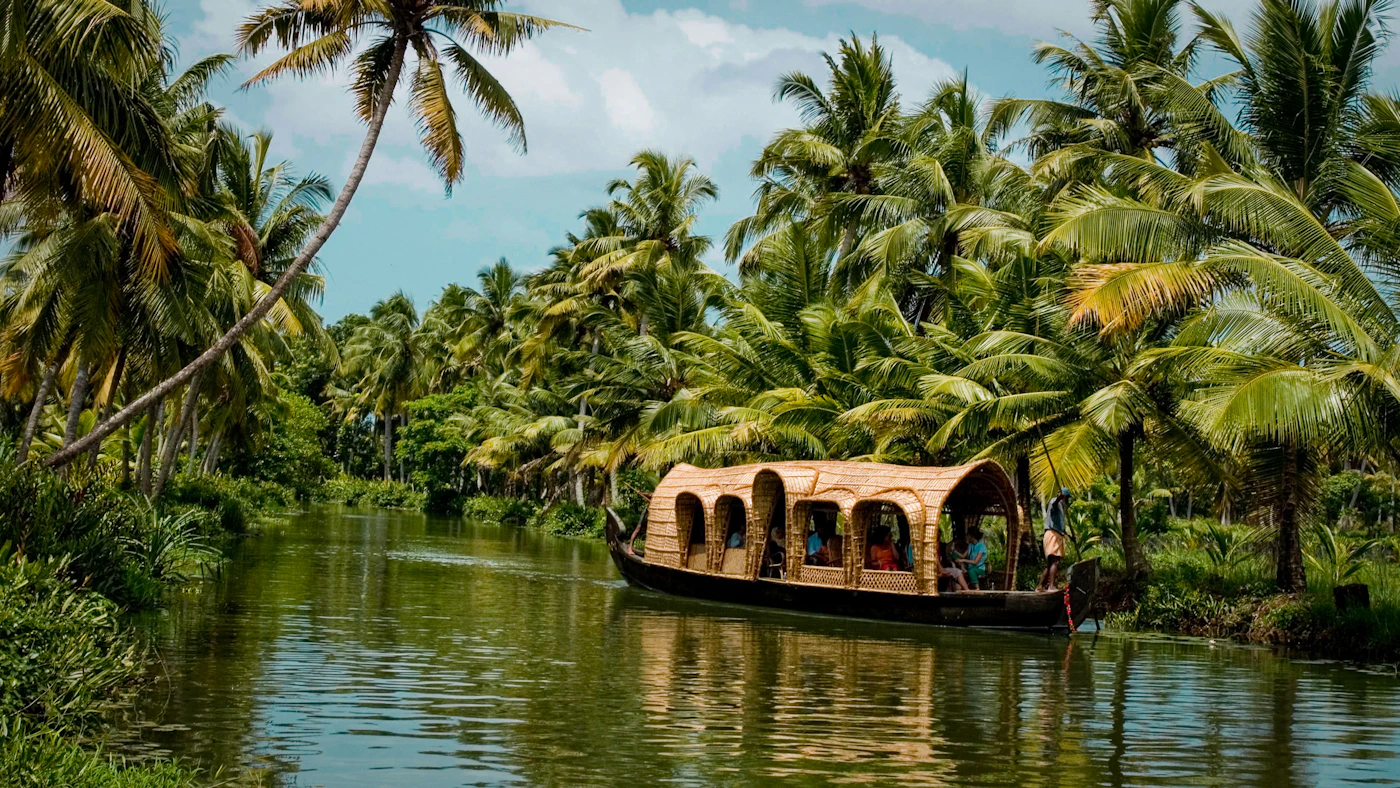 Kerala green hills and backwaters