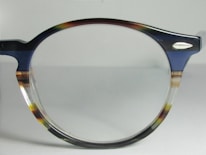 A close-up of stylish eyeglass frames.