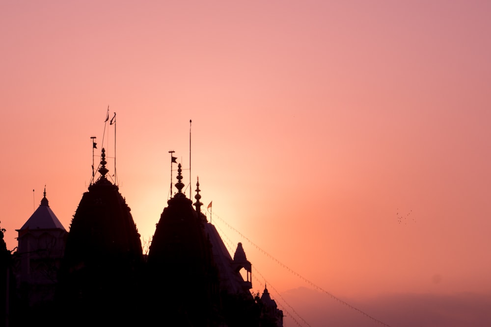 silhouette of mountain during sunset