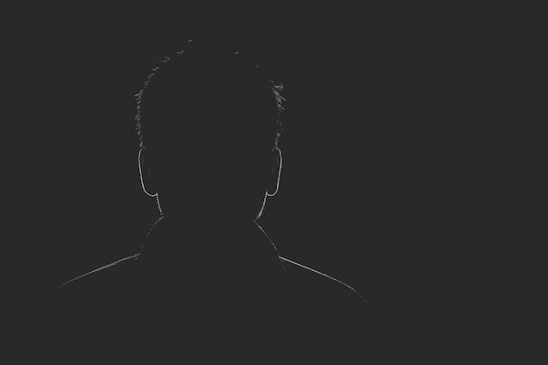 A haunting silhouette against a dark background.