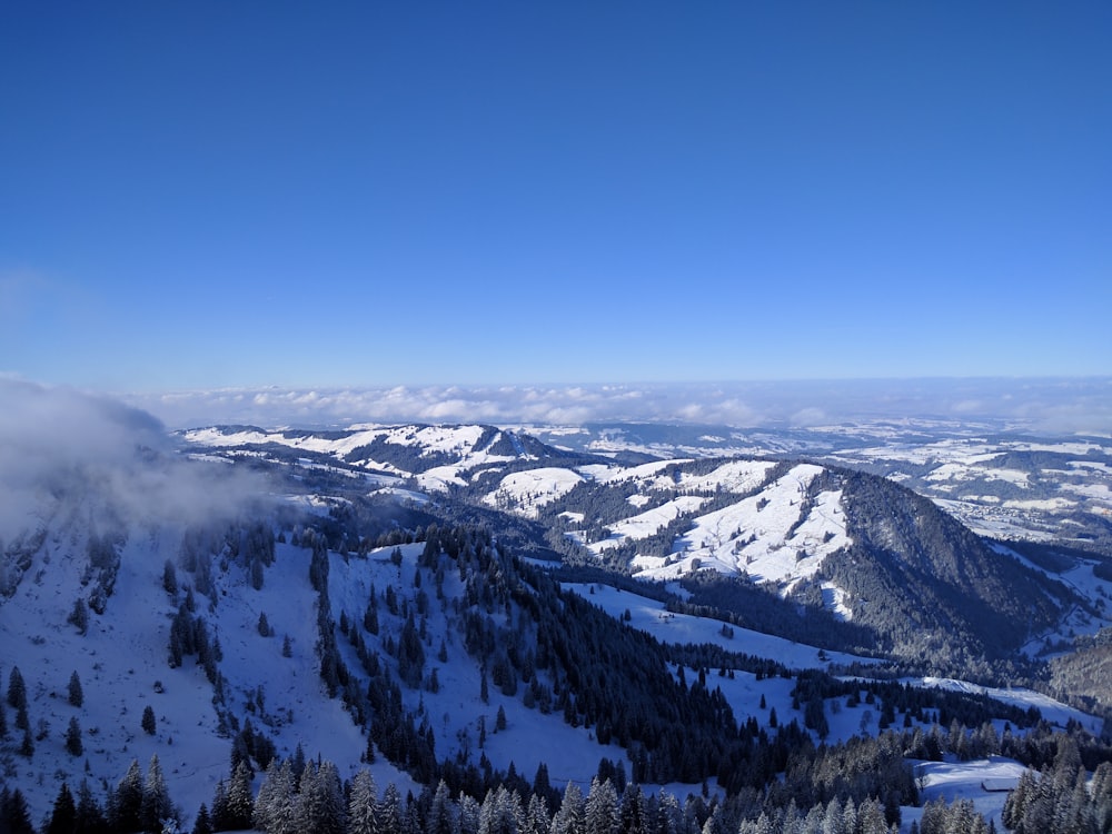 snow covered mountain under blue sky during daytime