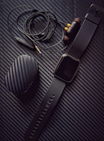 silver aluminum case apple watch with black sport band