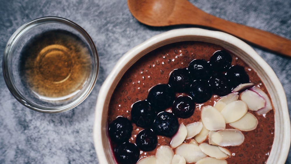 white ceramic bowl with black and brown beans