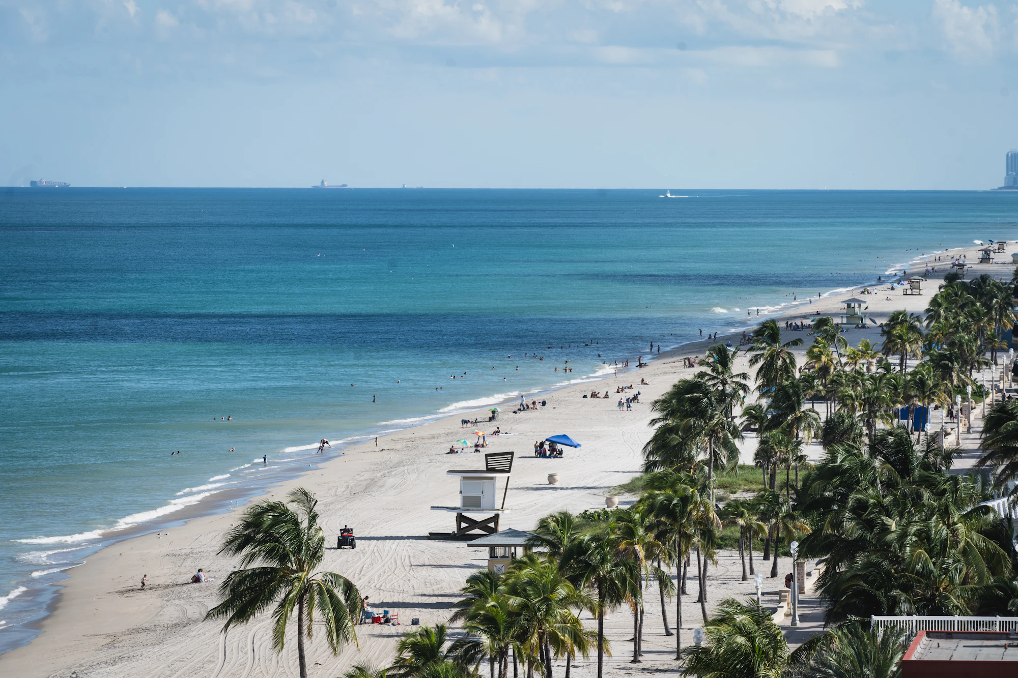 Beachgoers at Hollywood Beach, Florida
