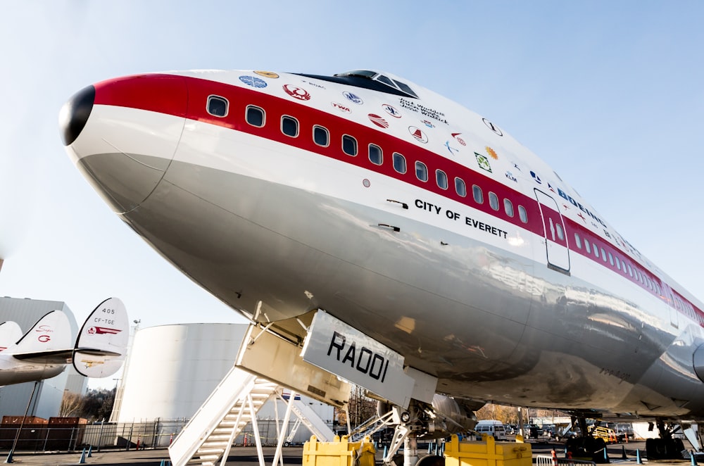 a large air plane on a runway at an airport