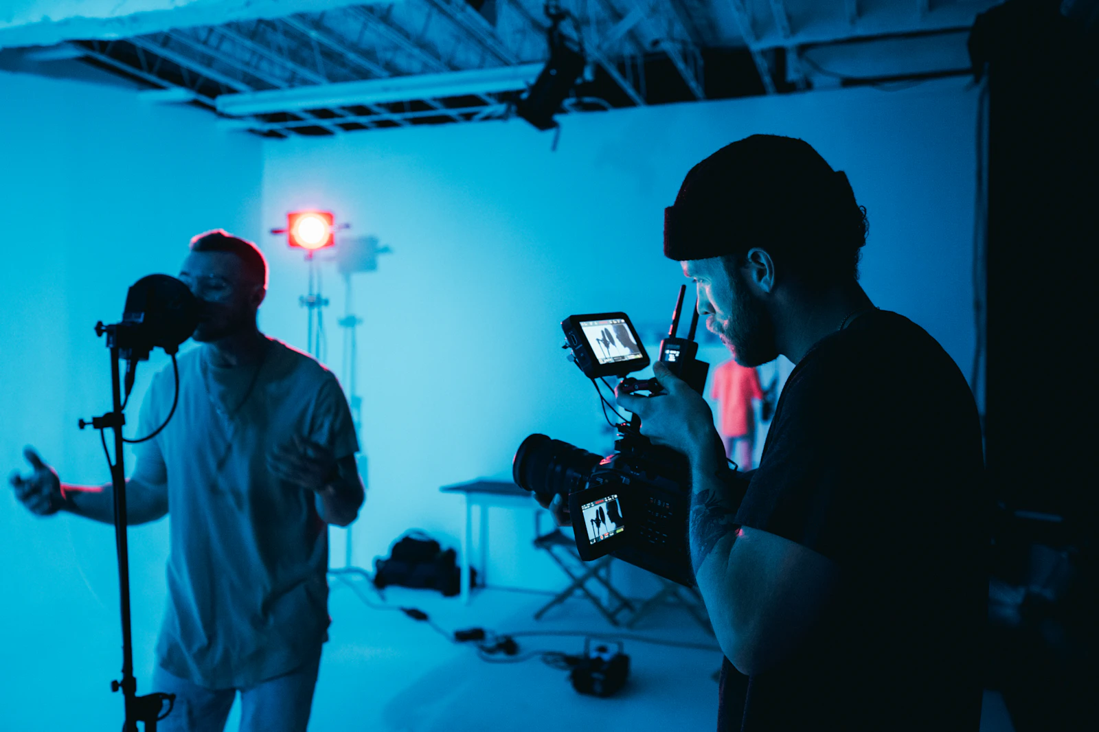 Man holding a professional camera