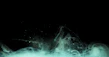 Minimalist glowing mint and violet interface elements floating on dark background