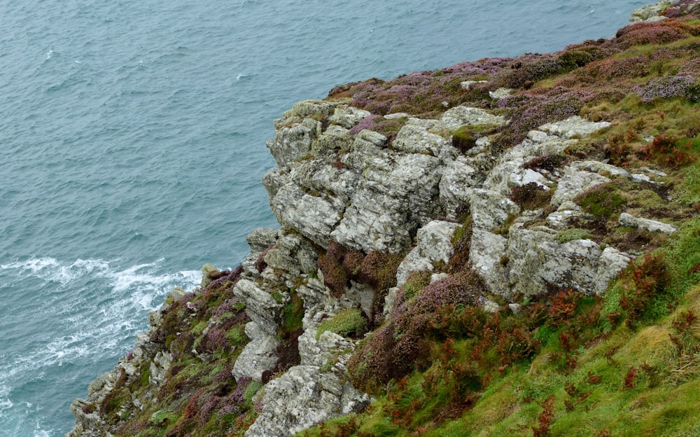 gray rock formation near body of water during daytime