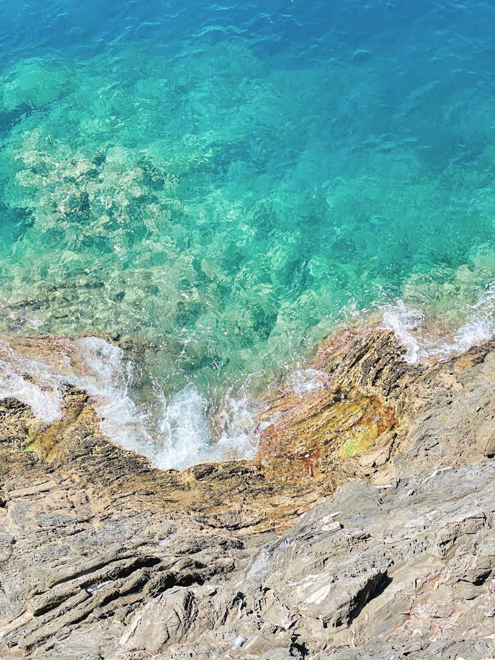 brown and gray rock formation beside body of water