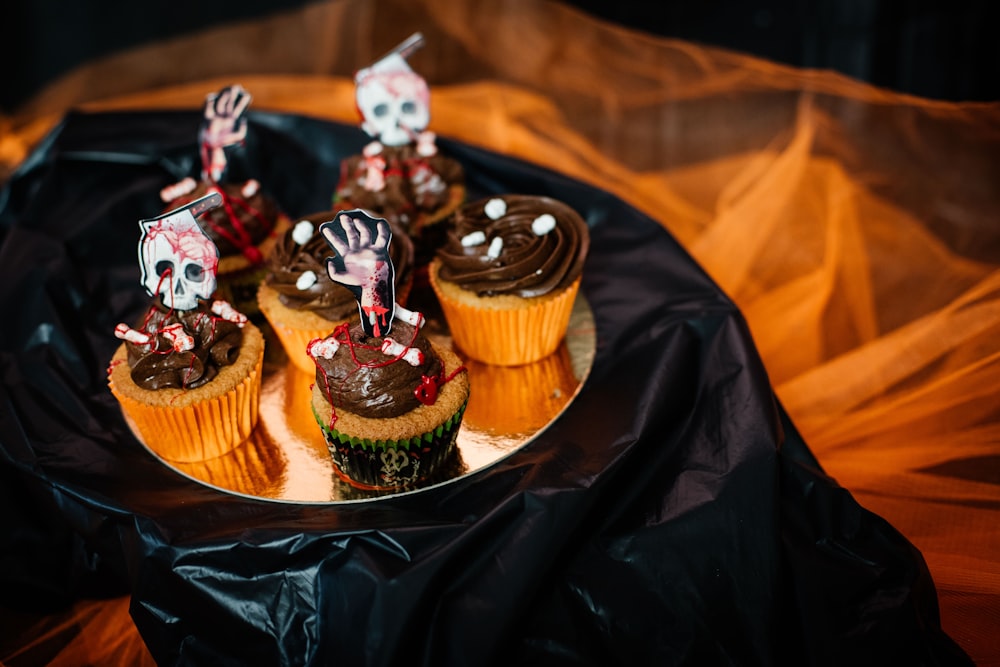 chocolate cupcake with white icing on top