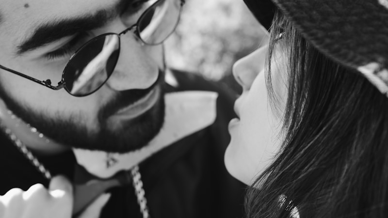 Timeless romantic black-and-white shot