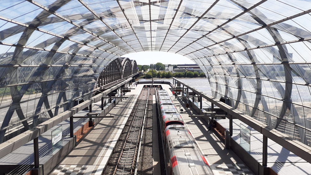 train rail in a train station