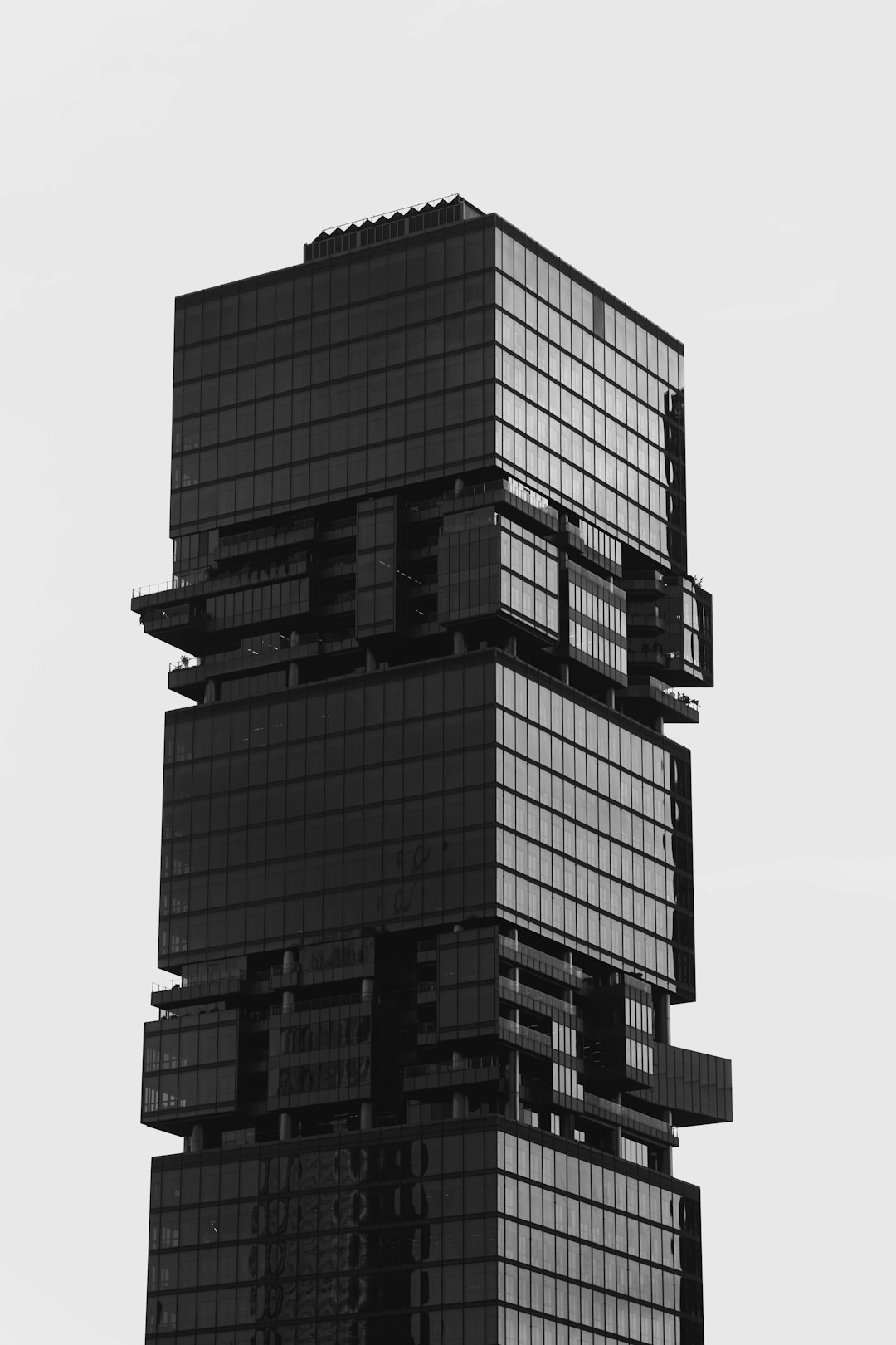 black and white concrete building