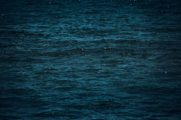 Close-up of gentle ocean waves blending shades of deep and medium blue.