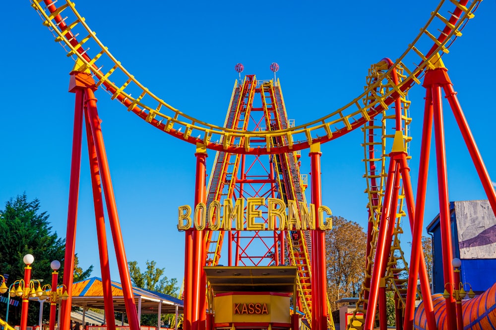 red and yellow roller coaster