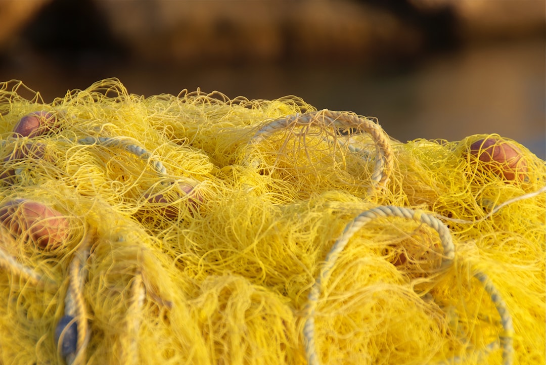 yellow rope in close up photography