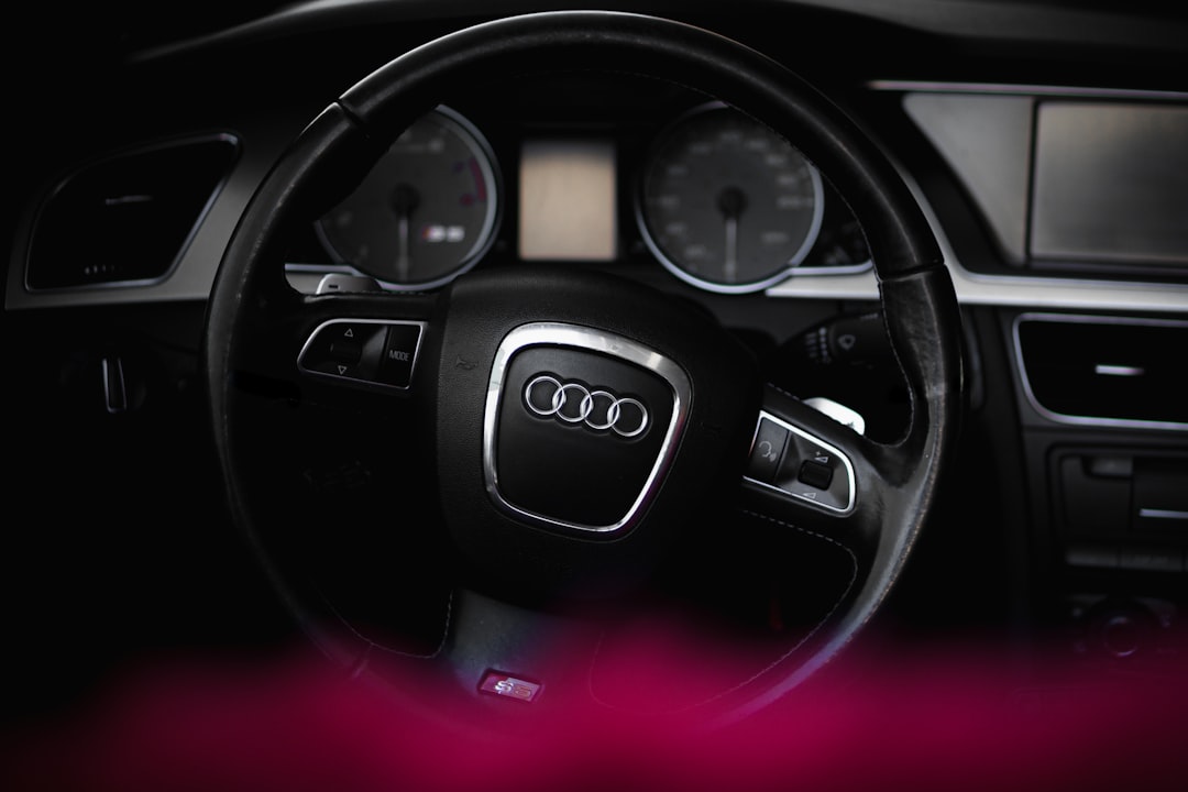 black audi car steering wheel