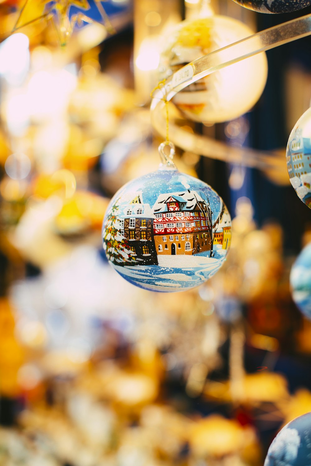 Boule de Noël bleu et blanc