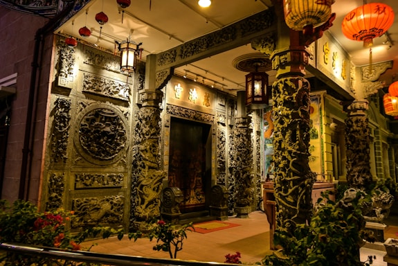 A welcoming entrance of Mallikarjuna Sadan with traditional decor and soft lighting.