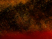 A cinematic scene showing a vast galaxy with a faint golden aura illuminating distant stars.