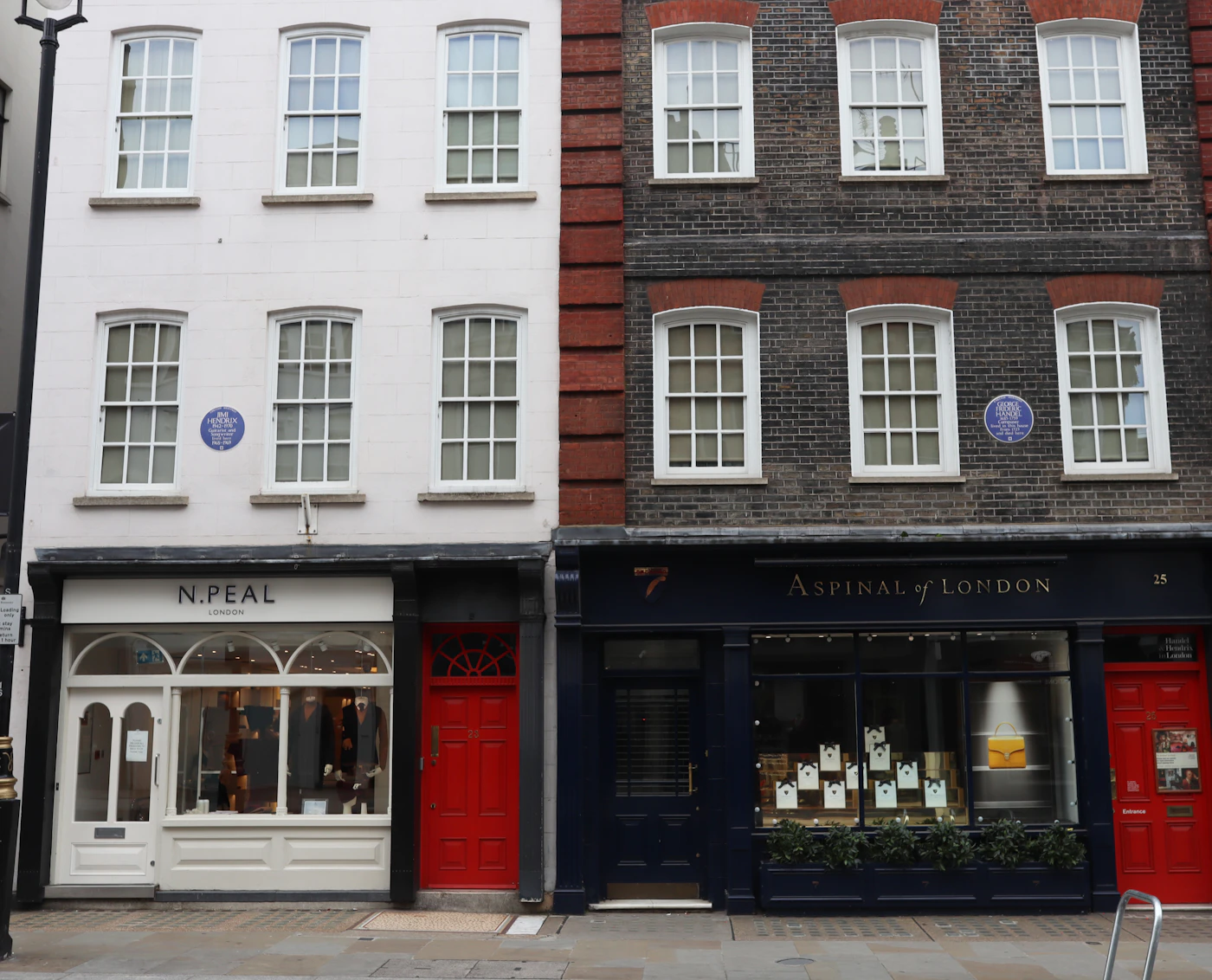 Georgian houses on Brook Street, Mayfair