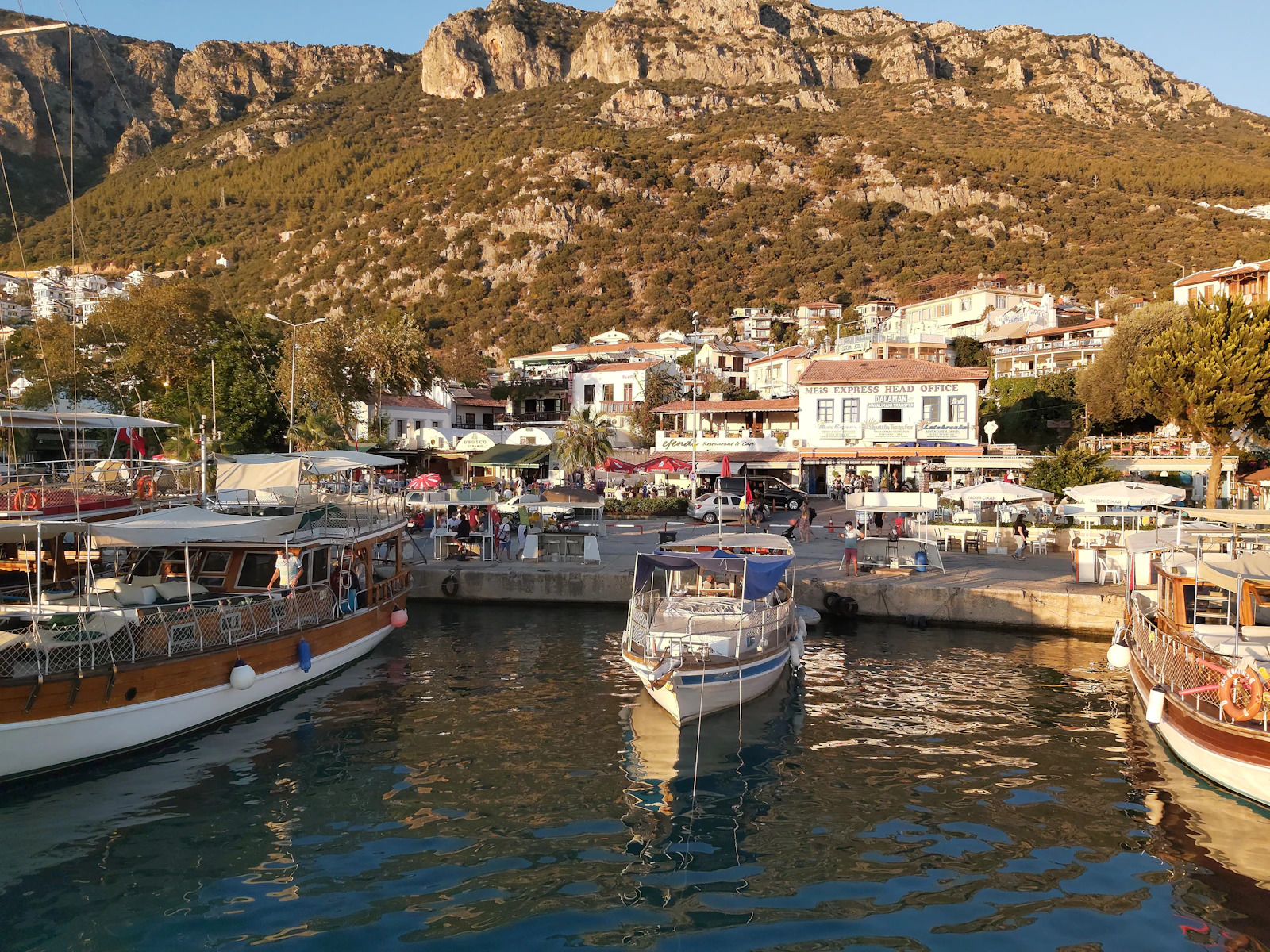 Boats in Kaş harbour below the old town