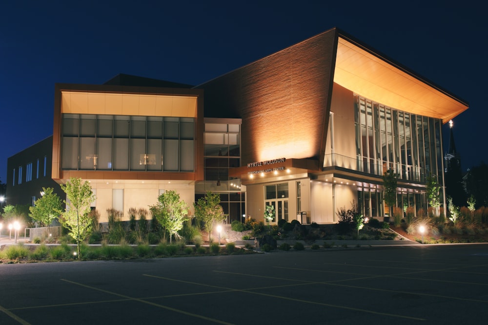 brown concrete building during nighttime