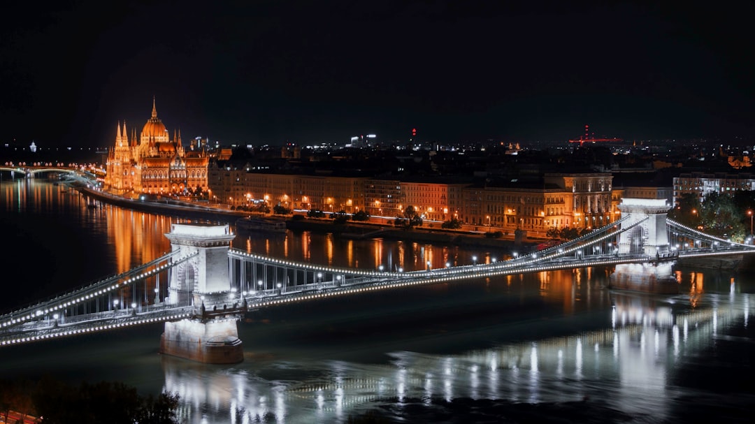 white bridge over water during night time