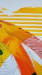 yellow red and white abstract painting