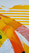 yellow red and white abstract painting