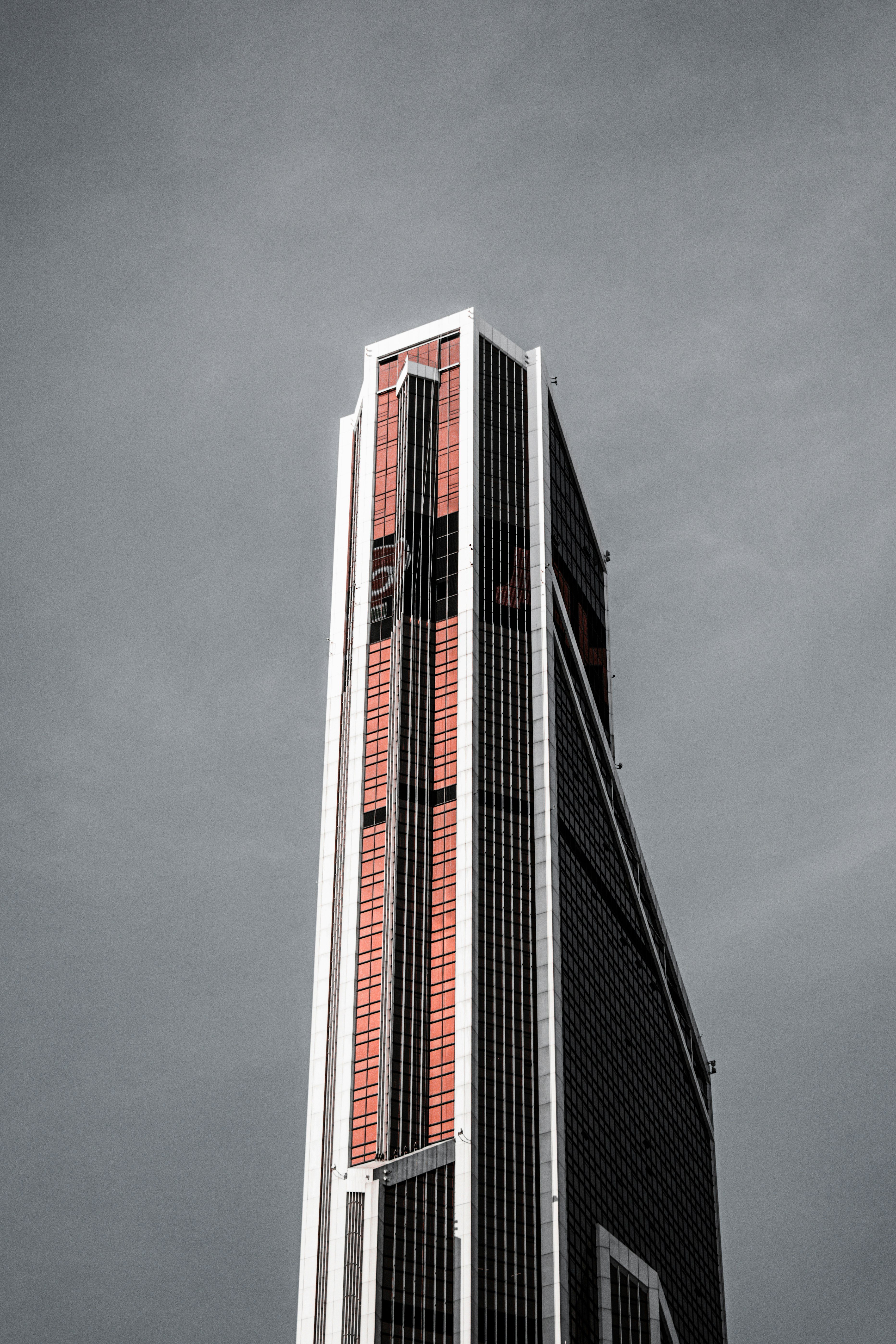 red and black high rise building
