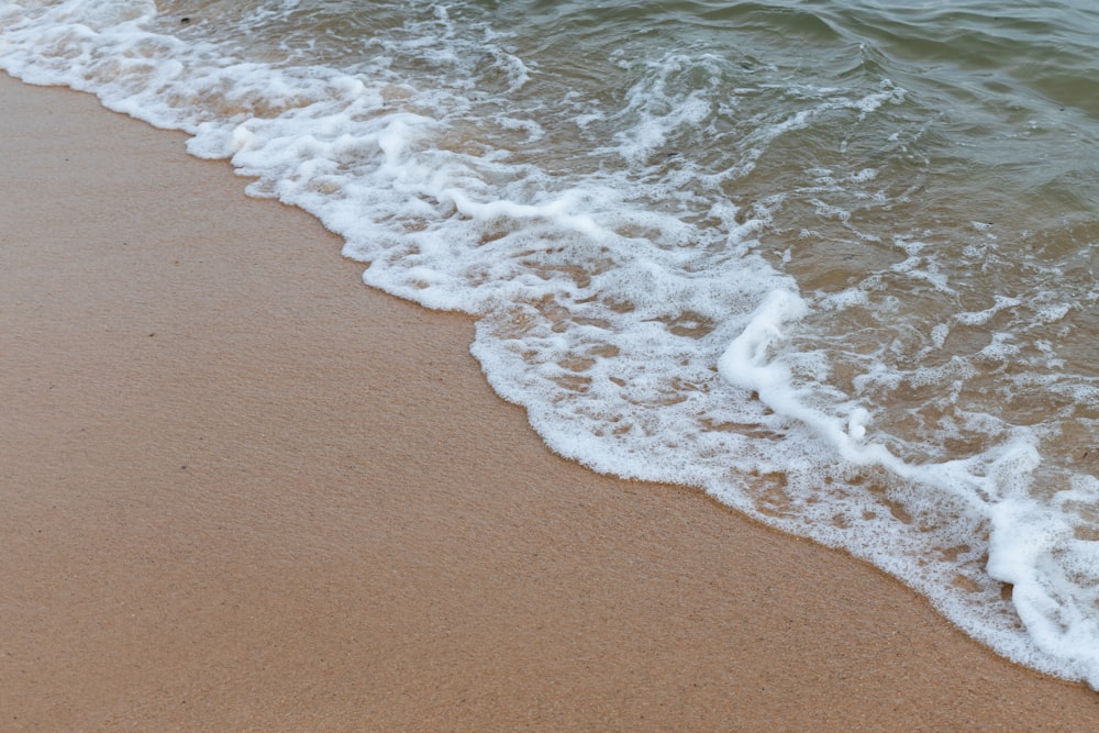 Les vagues de la mer s’écrasent sur le rivage pendant la journée