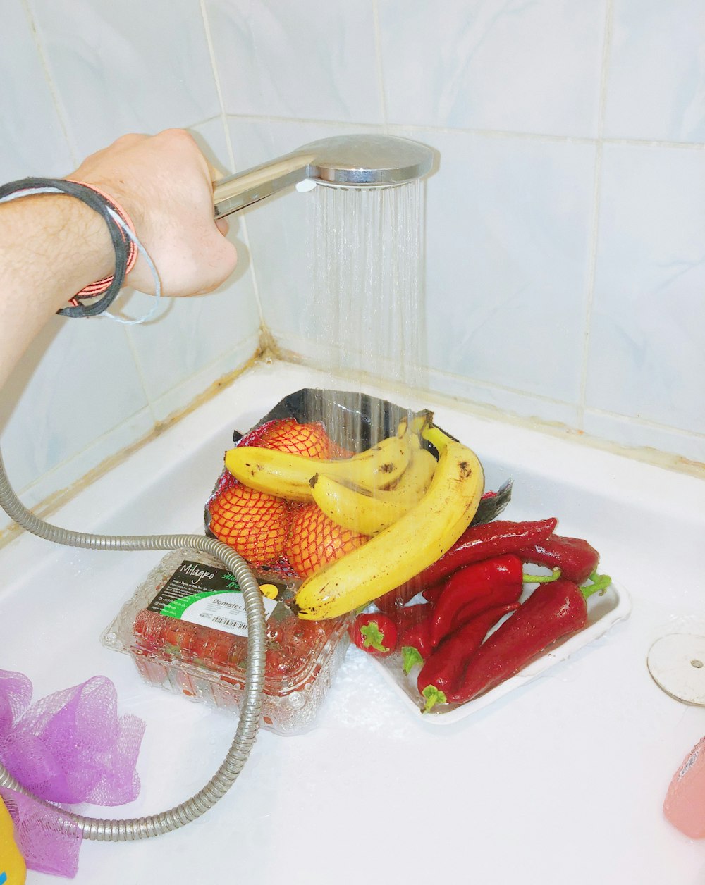 yellow banana fruit on stainless steel rack