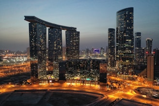 city buildings during night time