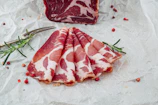 raw meat on white ceramic plate