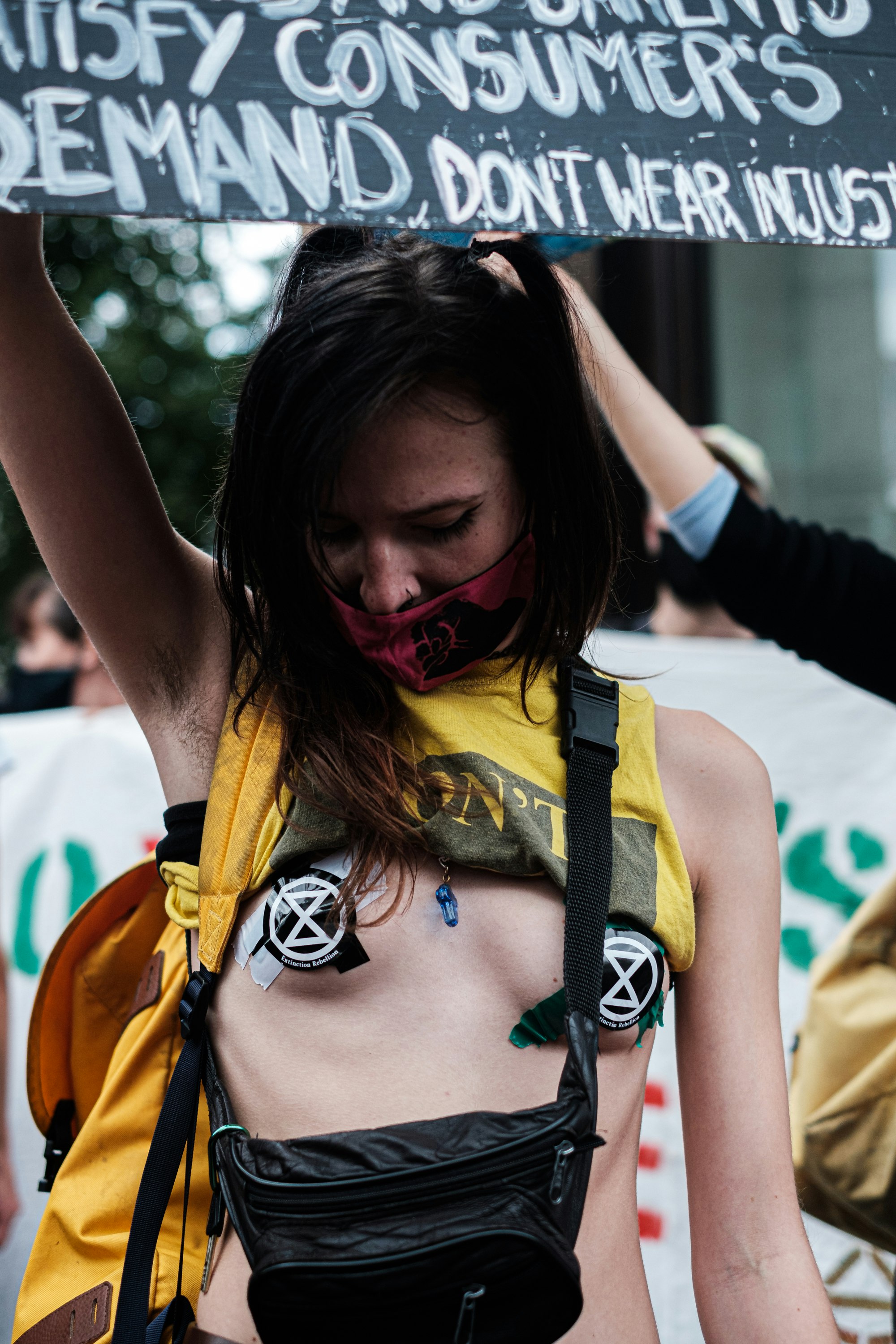 woman in yellow and black bikini top