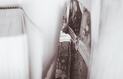 A close-up of illustrated pages from our books.