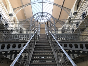 View of a custom mezzanine floor fitted inside an industrial facility.