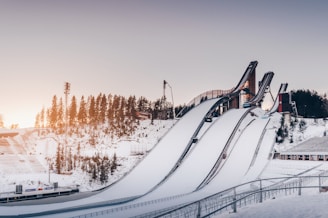 snow covered bridge during daytime